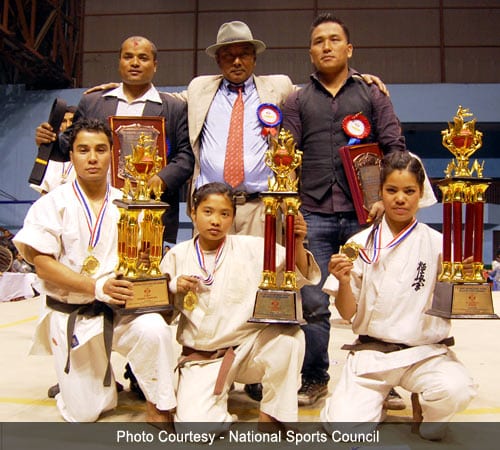 A medal presentation at an Association tournament.